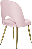 Logan Velvet / Metal / Engineered Wood / Foam Contemporary Pink Velvet Dining Chair - 19.5" W x 22" D x 34" H