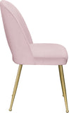 Logan Velvet / Metal / Engineered Wood / Foam Contemporary Pink Velvet Dining Chair - 19.5" W x 22" D x 34" H