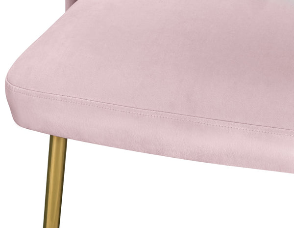 Logan Velvet / Metal / Engineered Wood / Foam Contemporary Pink Velvet Dining Chair - 19.5" W x 22" D x 34" H