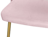 Logan Velvet / Metal / Engineered Wood / Foam Contemporary Pink Velvet Dining Chair - 19.5" W x 22" D x 34" H