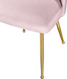 Logan Velvet / Metal / Engineered Wood / Foam Contemporary Pink Velvet Dining Chair - 19.5" W x 22" D x 34" H