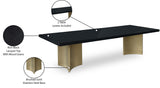 Immerse Stainless Steel / Wood Veneer / MDF Contemporary Black Dining Table (3 Boxes) - 84" / 104" / 123.5" W x 47.25" D x 30.75" H