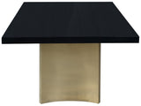 Immerse Stainless Steel / Wood Veneer / MDF Contemporary Black Dining Table (3 Boxes) - 84" / 104" / 123.5" W x 47.25" D x 30.75" H