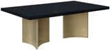 Immerse Stainless Steel / Wood Veneer / MDF Contemporary Black Dining Table (3 Boxes) - 84" / 104" / 123.5" W x 47.25" D x 30.75" H