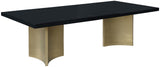 Immerse Stainless Steel / Wood Veneer / MDF Contemporary Black Dining Table (3 Boxes) - 84" / 104" / 123.5" W x 47.25" D x 30.75" H