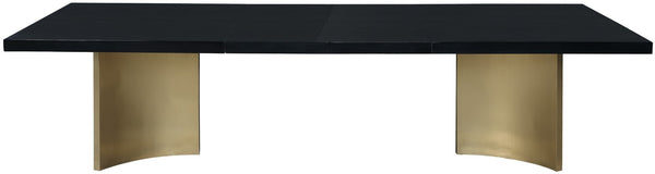 Immerse Stainless Steel / Wood Veneer / MDF Contemporary Black Dining Table (3 Boxes) - 84" / 104" / 123.5" W x 47.25" D x 30.75" H