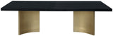 Immerse Stainless Steel / Wood Veneer / MDF Contemporary Black Dining Table (3 Boxes) - 84" / 104" / 123.5" W x 47.25" D x 30.75" H