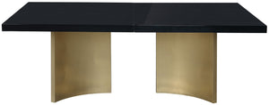 Immerse Stainless Steel / Wood Veneer / MDF Contemporary Black Dining Table (3 Boxes) - 84" / 104" / 123.5" W x 47.25" D x 30.75" H