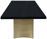 Immerse Stainless Steel / Wood Veneer / MDF Contemporary Black Dining Table (3 Boxes) - 84" / 104" / 123.5" W x 47.25" D x 30.75" H