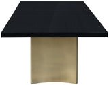 Immerse Stainless Steel / Wood Veneer / MDF Contemporary Black Dining Table (3 Boxes) - 84" / 104" / 123.5" W x 47.25" D x 30.75" H