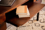 Portwall Modern 4-drawer Writing Desk Brown Mango and Matte Black