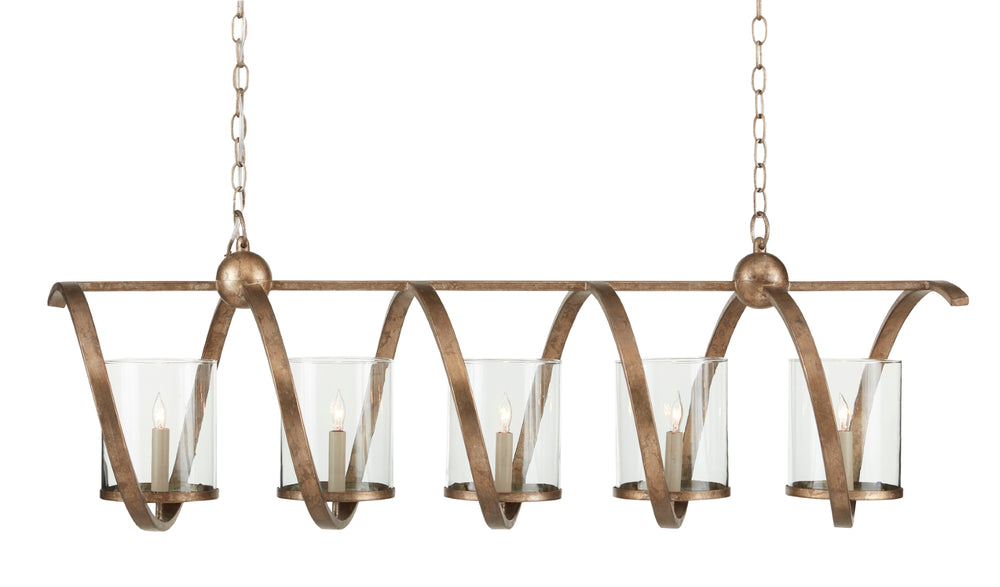 Maximus Bronze Chandelier - Elegant Wrought Iron Design with Glass Shades for Stunning Illumination