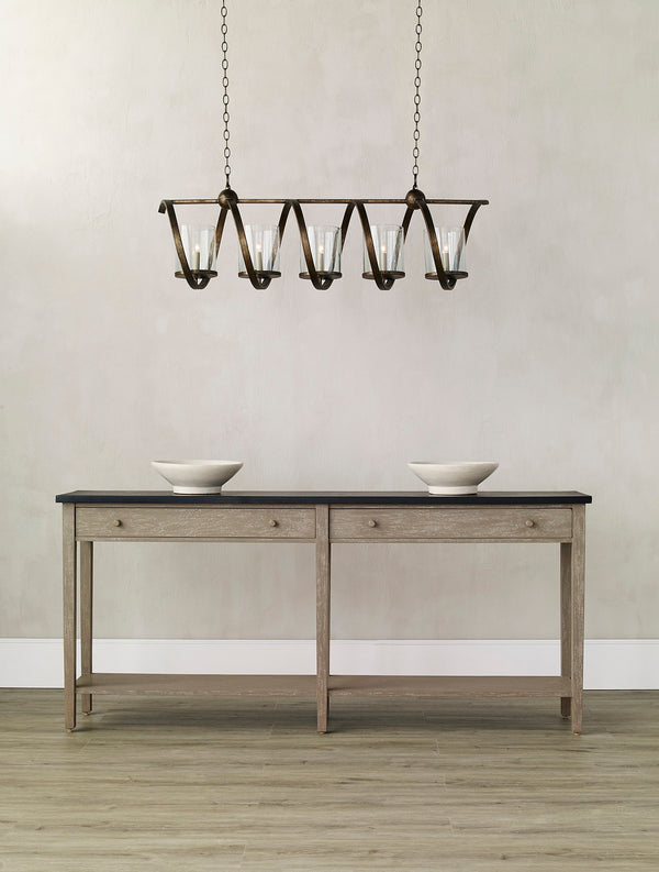 Maximus Bronze Chandelier - Elegant Wrought Iron Design with Glass Shades for Stunning Illumination