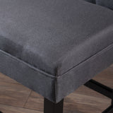 Kenan Dark Charcoal Fabric Barstool Bench Noble House