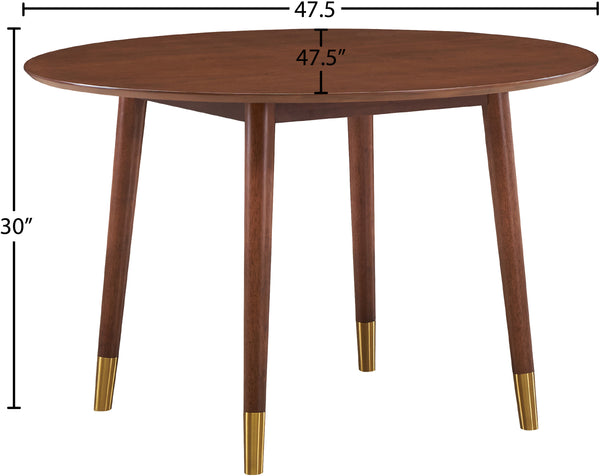 Sherwood Engineered Wood / Metal Mid-Century Modern Gold Dining Table - 47.5" W x 47.5" D x 30" H