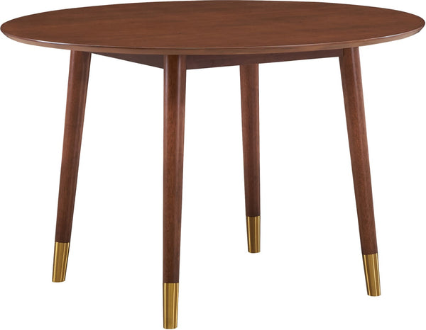 Sherwood Engineered Wood / Metal Mid-Century Modern Gold Dining Table - 47.5" W x 47.5" D x 30" H