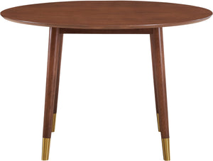 Sherwood Engineered Wood / Metal Mid-Century Modern Gold Dining Table - 47.5" W x 47.5" D x 30" H