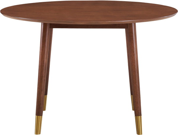 Sherwood Engineered Wood / Metal Mid-Century Modern Gold Dining Table - 47.5" W x 47.5" D x 30" H