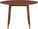 Sherwood Engineered Wood / Metal Mid-Century Modern Gold Dining Table - 47.5" W x 47.5" D x 30" H