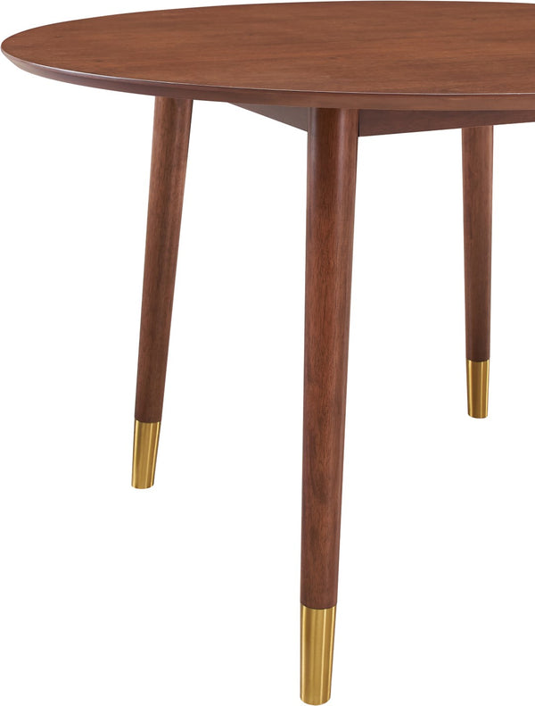 Sherwood Engineered Wood / Metal Mid-Century Modern Gold Dining Table - 47.5" W x 47.5" D x 30" H
