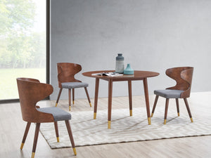 Sherwood Engineered Wood / Metal Mid-Century Modern Gold Dining Table - 47.5" W x 47.5" D x 30" H