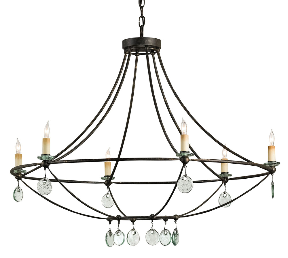 Novella Chandelier: Timeless Mayfair Finish with Recycled Glass Accents for Stunning Illumination