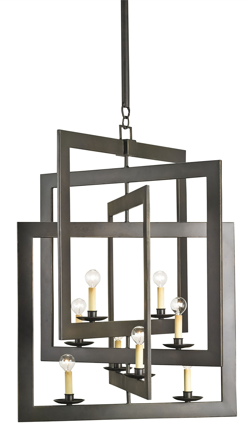 Middleton Bronze Chandelier - Elegant Wrought Iron Design, 8 Light Fixture with Adjustable Height Options