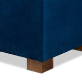 Baxton Studio Roanoke Modern and Contemporary Navy Blue Velvet Fabric Upholstered Grid-Tufted Storage Ottoman Bench