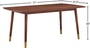Sherwood Engineered Wood / Metal Mid-Century Modern Gold Dining Table - 37.5" W x 71" D x 30" H