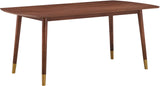 Sherwood Engineered Wood / Metal Mid-Century Modern Gold Dining Table - 37.5" W x 71" D x 30" H