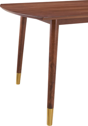 Sherwood Engineered Wood / Metal Mid-Century Modern Gold Dining Table - 37.5" W x 71" D x 30" H