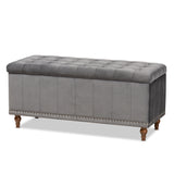 Kaylee Modern Contemporary Velvet Upholstered Button Tufted Storage Ottoman