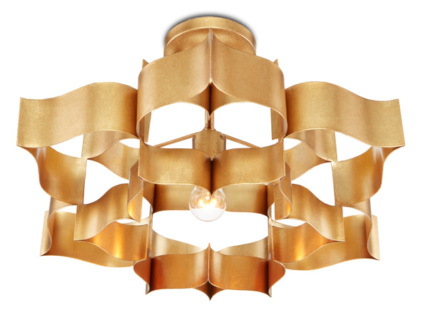 Grand Lotus Gold Small Chandelier - Antique Gold Leaf Elegance, Adjustable Height, Stunning Design