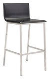Marina 100% Polyurethane, Stainless Steel Modern Commercial Grade Barstool Set - Set of 2