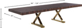 Excel Zebra Wood Veneer / Engineered Wood / Stainless Steel Contemporary Brown Zebra Wood Veneer Lacquer Extendable Dining Table (3 Boxes) - 84"/123.5" W x 43.25" D x 31" H