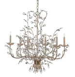 Crystal Bud Silver Medium Chandelier