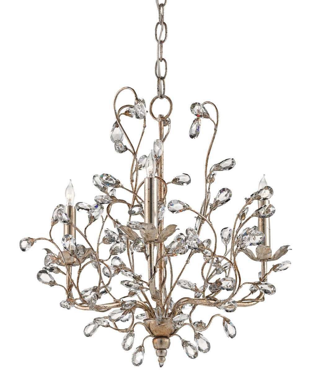 Crystal Bud Silver Small Chandelier – Elegant Faceted Crystals & Radiant Silver Finish for Any Room