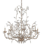 Crystal Bud Silver Large Chandelier