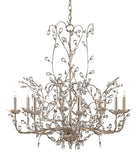 Crystal Bud Silver Large Chandelier