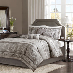 Bellagio Traditional 100% Polyester Jacquard 7Pcs Comforter Set