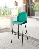 Zuo Modern Miles 100% Polyester, Plywood, Steel Modern Commercial Grade Barstool Green, Black 100% Polyester, Plywood, Steel