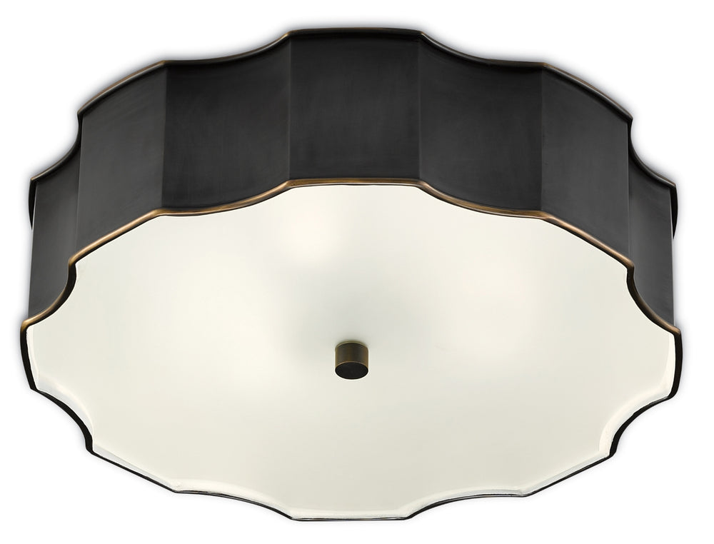 Wexford Bronze Flush Mount Light Fixture - Elegant Oil-Rubbed Bronze Design with Opaque Glass Diffuser