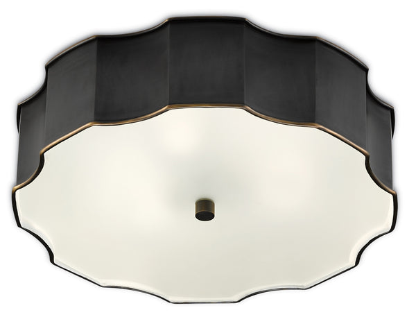 Wexford Bronze Flush Mount Light Fixture - Elegant Oil-Rubbed Bronze Design with Opaque Glass Diffuser