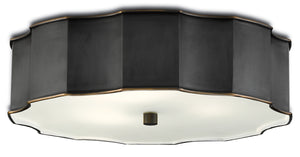 Wexford Bronze Flush Mount Light Fixture - Elegant Oil-Rubbed Bronze Design with Opaque Glass Diffuser
