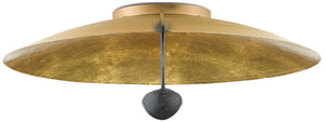 Pinders Contemporary Gold Flush Mount Light Fixture with Wrought Iron & French Black Finish