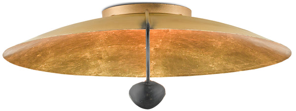 Pinders Contemporary Gold Flush Mount Light Fixture with Wrought Iron & French Black Finish