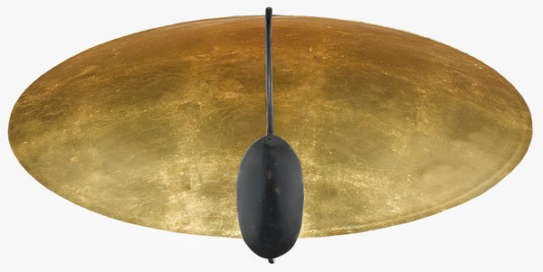 Pinders Contemporary Gold Flush Mount Light Fixture with Wrought Iron & French Black Finish