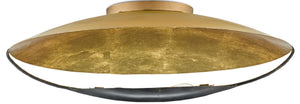 Pinders Contemporary Gold Flush Mount Light Fixture with Wrought Iron & French Black Finish