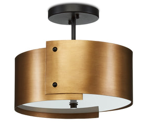 Ritsu Semi-Flush Ceiling Light - Elegant Wrought Iron & Antique Brass Design Inspired by Origami