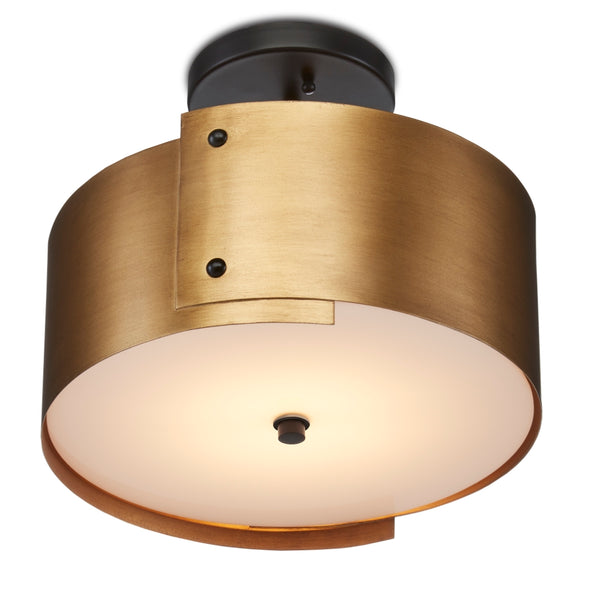 Ritsu Semi-Flush Ceiling Light - Elegant Wrought Iron & Antique Brass Design Inspired by Origami